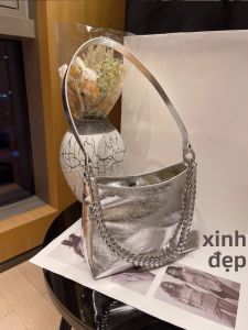 MY&FSNH | Túi Dây Đeo Nách Dung Lượng Lớn Màu Bạc Kiểu Xô