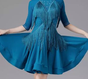 Váy Vũ điệu Latin khiêu vũ mới của phụ nữ khiêu vũ ccha cha trang phục thi đấu chuyên nghiệp trang phục nhóm VÁY TUA váy biểu diễn