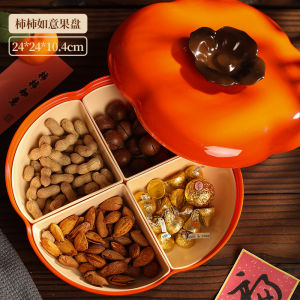 Chinese Style Rotating Dry Fruit Tray New Home Moving Year End Candy Box Household Living Room Nut Tray Traditional Festival Gift
