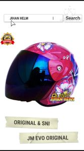 HELM / HELM DEWASA / HELM JM EVO BUTERFLY PINK TERBARU