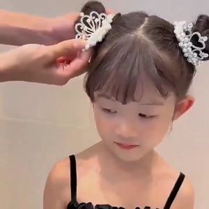 Ikat Rambut Korea Anak Mahkota Mutiara Permata Kunciran Rambut Aksesoris Kualitas Import AK273