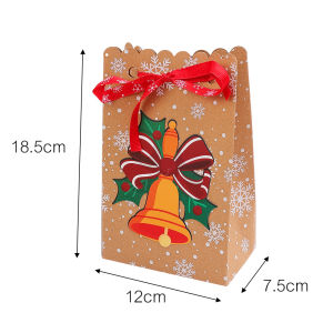 【On Sale】5Pcs Christmas Gift Candy Ribbon Bag Packaging Chocolate Popcorn Bread Cookies Food Kids Party Supplies