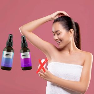 DEODORANT SPRAY VANILLA - Bebas Bau Ketiak Seharian / Penghilang Bau Badan / Natural Deo Freash / Penghilang Bau Ketiak 24 jam / Deodoran Spray Herbal Halal / Deodorant Tawas / Tawas Cair / Penghilang Bau Kaki