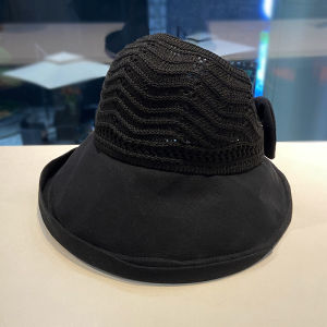 Womens Summer Breathable Sun Protection Hat Hollow out Fishing Cap Foldable Korean Style Versatile Wide Brim Casual Cotton Hat