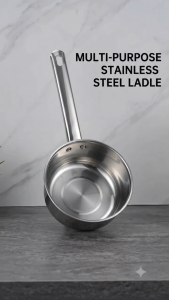 Nipiin Thickened large stainless steel water spoon durable soup spoon with handle kitchen restaurant canteen