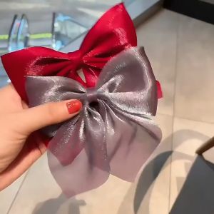 Jepit Rambut Kain Kaca Korea Pita Kupu Elegan Kain Kaca Glitter Hair Klip Clips Hairpin Aksesoris Wanita