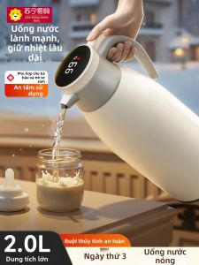 CrossOver | Hộp Đựng Nước Nóng Dung Tích Lớn 2L Ấm Nước Thủy Tinh Ấm Nước Giữ Nhiệt 48 Tiếng Thương Hiệu CrossOver Ấm Nước Sang Trọng