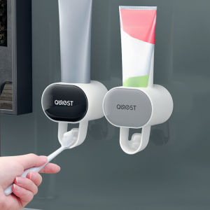 Adults&Children Automatic Dust-proof Toothpaste Dispenser Wall Mounted Stand Toothpaste Squeezer Holder Bathroom Accessories Set