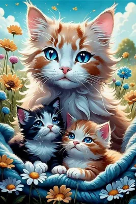 sticker lucu gambar kucing size 20x30 cm