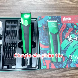 Tông đơ cắt tóc chuyên nghiệp R66 xanh