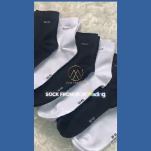 OCM Socks Black White Ankle Socks Anti-Bacterial Bau School Working Sock For Men Women Kids Stokin Tebal Stokin Sekolah Kerja 抗菌防臭袜