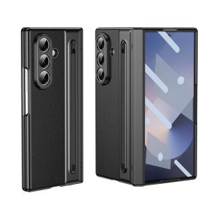 szhaiyu | For Samsung Galaxy Z Fold 8 Ultra Z Fold 8 7 6 5 4 3 S Pen Leather Phone Case Hinge Protection Touch Pen Built-in Screen Cover