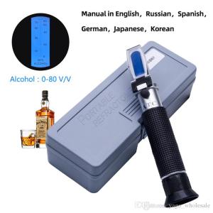 Khúc Xạ Kế Đo Độ Nồng Độ Rươu Đo Nồng Độ Độ Cồn Từ 0 - 80%