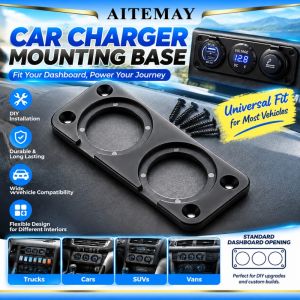 Aitemay xe hơi phổ thông Ổ cắm điện bảng gắn 12V 24V Bộ đồ nghề dùng trong nhà Bảng điều khiển cho xe cho xe tải thuyền RV tự lắp đặt