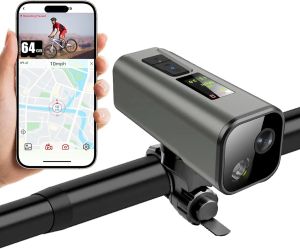 4K GPS Bike Camera with Headlight  Cycling Computer & Speedometer Sport Action DV 64GB APP Control IP65 Waterproof