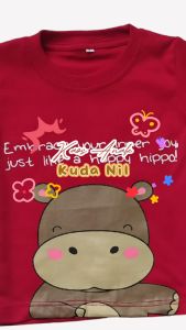 Kaos Anak Laki-Laki & Perempuan Seri Hewan: Kuda Nil & Katun