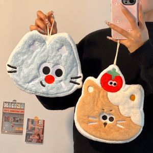 Thickened Quick-drying Absorbent Kitchen Bathroom Hanging Hand Towel Cartoon Dishcloth Cute Childrens Handkerchief Towel