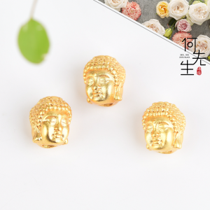 Exquisite Sand Gold Ancient Method Buddha Head DIY Beaded Bracelet Necklace Loose Beads Accessories Color Retention Fashion Jewelry