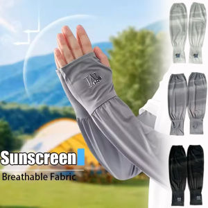 Mùa hè Ống tay vải viscose Kem chống nắng phụ nữ đi xe đạp cho nam găng tay không ngón mát muff đàn hồi cánh tay che lái xe chống cháy nắng tay áo