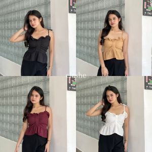 Tanktop Wanita Lady Crush Crinkle Anti Lecek Korean Style Kekinian Terbaru Ootd Tania Top by Clashe
