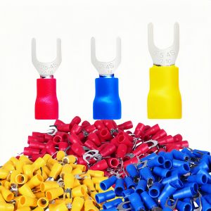 80 ชิ้นฉนวนส้อมจอบลวดก้นเชื่อมต่อ- # 8 สกรู M4 สตั๊ดขนาด U-Type สายไฟ Quick Splice CRIMP Terminal Kit