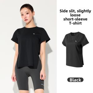 Womens Imported Side Slit Loose Short Sleeve T-shirt