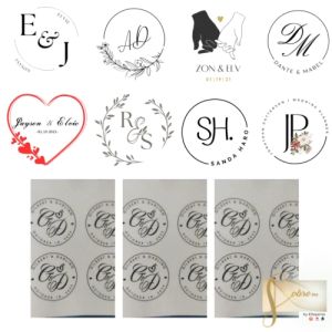 25 pcs Wedding Logo | Custom Wedding Stickers | Personalized Design | 1.5\" diameter
