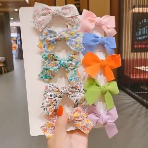 2Pcs/Set Sweet Bow Hair Clip for Girls Cute Ribbon Hair Pin Hair Accessories for Kids Fashion Style
