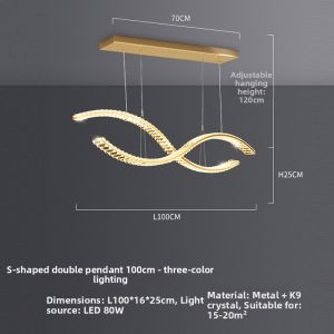 Aiskdan | Minimalist Linear Luxury Crystal Dining Light