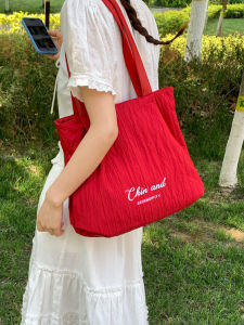 TANGKOU | Red Durable Versatile Large Capacity Tote Bag
