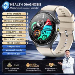 New Women Health Care Smart Watch ECG+HRV Blood Composition BP Blood Oxygen Temp Men Five Organs Diagnosis BT Call Smartwatches