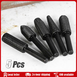 5Pcs Set Rotary Rasp File Steel File Router Grinding Burr 6mm Shank Grindinol for Die Grinder Drill Wood-Working Carving Embossed Steel File Electric Grinding Head Soft Metal Grinding Burr Reaming Rotary File Special-shaped File