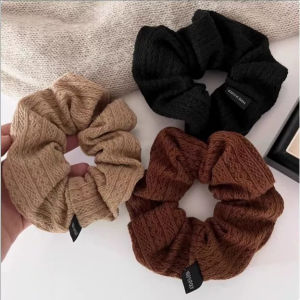 Cổ Điển họa tiết đan Ruột Lớn Scrunchie Cho Tóc nữ ngọt ngào Băng đô dây buộc tóc Băng cao su thời trang tóc Phụ Kiện