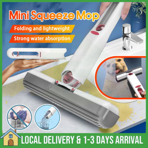 Mini Squeeze Mop Portable Home Kitchen Car Cleaning Mop with Squeeze Sponge Mop Spray Spin Desk Cleaner Household Cleaning Tools