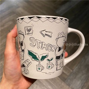 Starbuck Official Store Starbuck Cup 2022 Environmental Protection Season Bear Coffee Planting Trip Mug Office Desktop Ceramic Drinking Cup Starbuck Tumbler Starbuck Mug