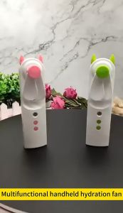 Handheld Spray Fan Electric Small Handheld USB Rechargeable Outdoor Automatic Spray Fan Pocket Foldable Portable Mini Fan Mist Sprayer Portable Automatic Steamer Hydrate Skin Electric Spray with USB Fan