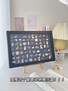 Homepeas® Badge Storage Display Box Transparent Dust-proof Brooch Case Jewelry Medal Collection Display Stand