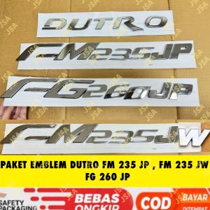 Emblem Logo Tulisan Dutro FM 235 JP FM 260 JP FM 235 JW Chrome Mobil Universal .