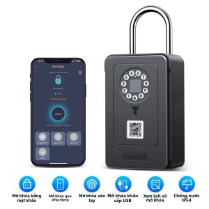 Hộp Đựng Chìa Khóa Thông Minh Elecpow Gắn Tường Nhận Dạng Vân Tay & Mật Khẩu Có Kết Nối Bluetooth Hoạt Động Với Ứng Dụng OKLOK