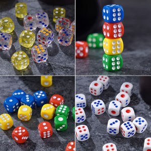 High Quality Dice 14mm Acrylic Transparent Standard 6-Sided Dice Toy Dice For Club / Party / Family Games / Cubes Decider Birthday Parties Board Game Dice 中秋节月饼节游戏 骰子益智玩具