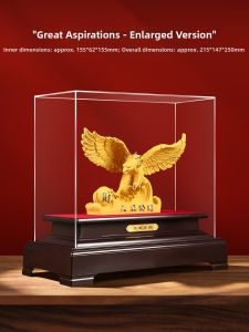 YISHUIGE | Eagle Figurine Lucky Gold Velvet Decor Ornament