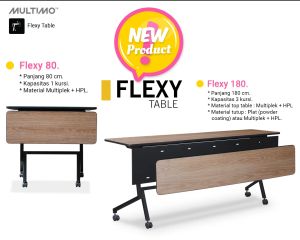 Meja Training Meja Banquet Meja Lipat Meja IBM Roda - Seahorse FLEXY 120x45 Multiplek HPL