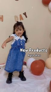 Ayra Dress - Setelan Baju Anak Perempuan OOTD Dress Anak Perempuan Oneset Setelan Rok Denim Usia 1-6