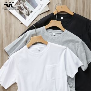 AKT | Pockets Round Neck Pure Cotton Casual T-Shirt