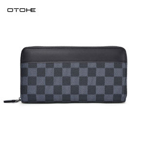 OTOHE กระเป๋าสตางค์ใบยาวของผู้ชายกระเป๋าสตางค์อ่อนนุ่มกระเป๋าสตางค์มัลติฟังก์ชั่รูปแบบย้อนกลับกระเป๋าเงินขนาดใหญ่บัตรเครดิตตำแหน่งบัตรเครดิตผู้ถือเหรียญกระเป๋าโทรศัพท์กระเป๋าสตางค์ซิป ที่ยาวกระเป๋าสตางค์