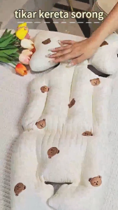 Stroller Pad Cushion Embroidered Thick Cotton Pad Portable Newborn Stroller Cushion Pillow