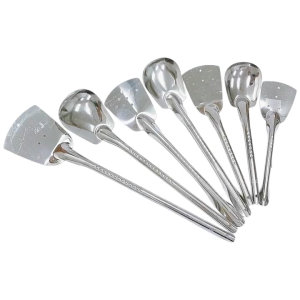 BINLU Sandok Stainless Makapal Heavy-Duty Stainless Steel Kitchen Utensils - Sandok Set Kitchen Non Stick Spatula Stainless Steel & Syanse Stainless for Cooking Baking - Sianse Set - Tyanse Sandok