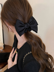 ยางรัดผมลายผีเสื้อสีดำ ยางรัดผมสไตล์เกาหลีสำหรับผู้หญิง ยางรัดผมแบบใหม่ปี 2025 ยางรัดผมแบบหนา ยางรัดผมแบบลำลอง ยางรัดผมแบบหรูหรา