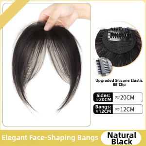 UBT | Natural Frontal Top Hairpiece Remy Human Hair Lightweight Airy Fluffy Bangs For White Hair Coverage