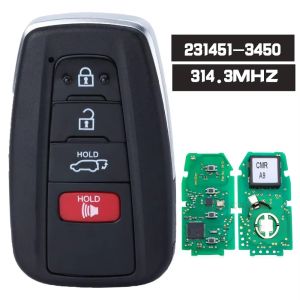 KEYECU 231451-3450 HYQ14FLA Smart Remote Key Fob 314.3MHz for Toyota Prius Prime RAV4 Camry Highlande 2018 2019 2020 2021 2022